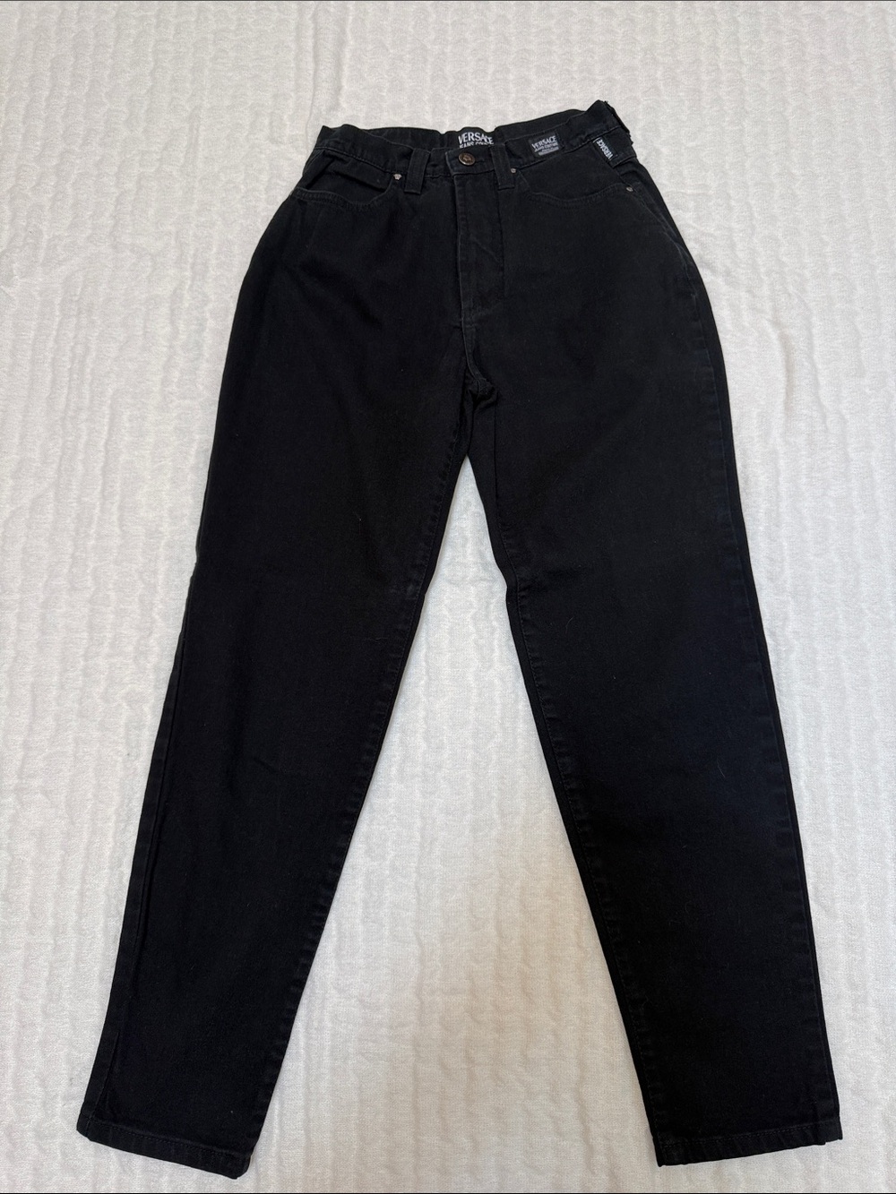 Versace Jeans Collection Black High-Rise Straight Jeans